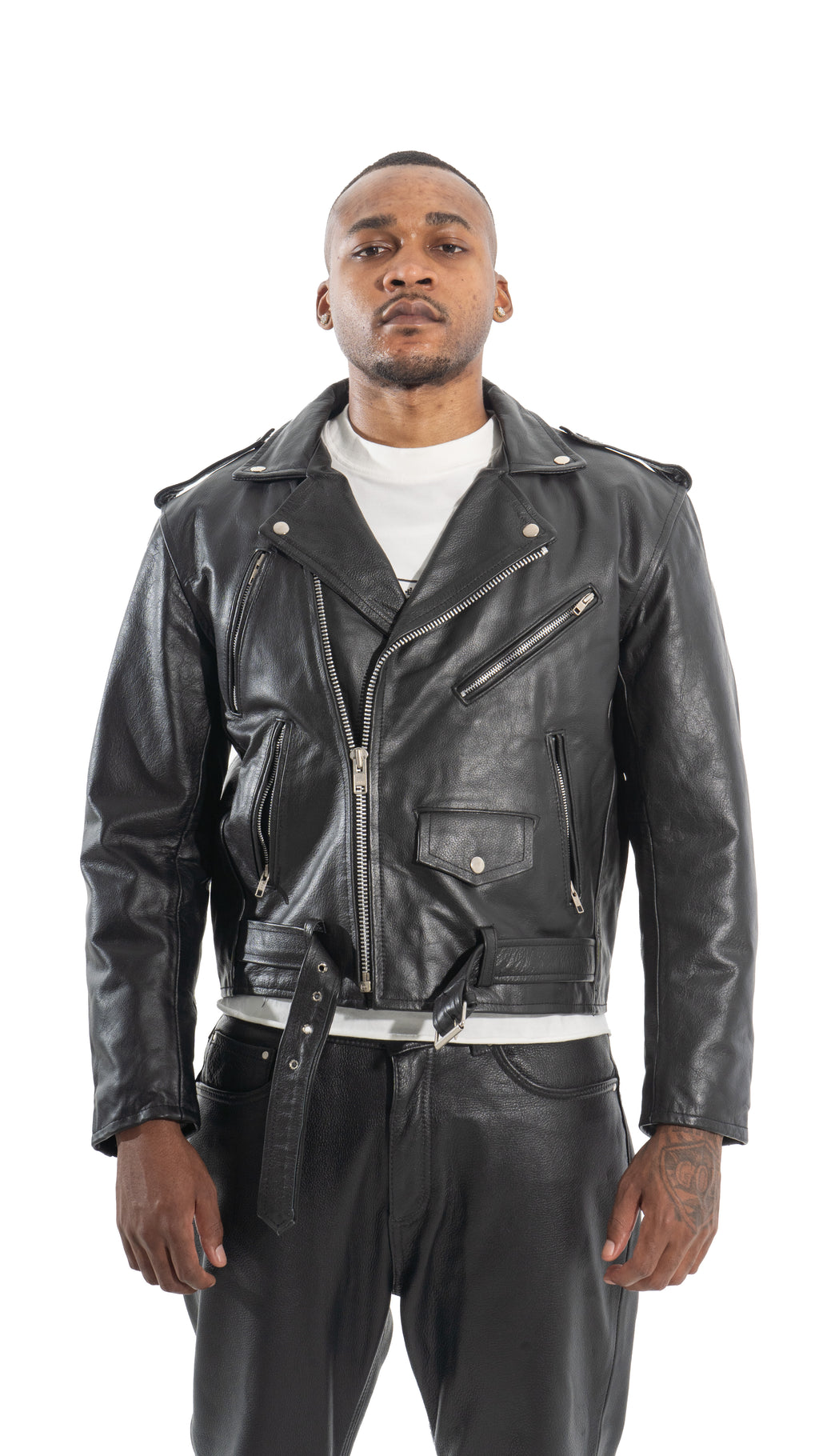 LEATHER BIKER JACKET